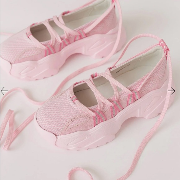 Lazy Oaf Ballet Sneakers in pink, US womens size 8! - Picture 2 of 3